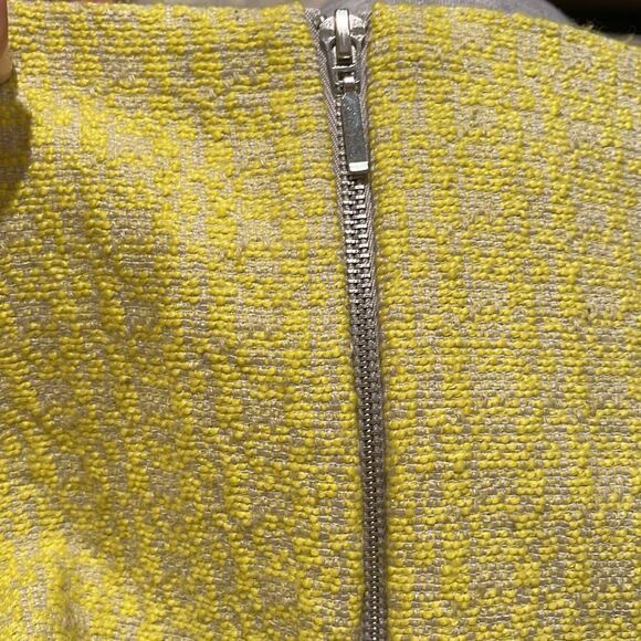 ABS Allen Schwartz Platinum Vintage Bold Yellow Textured Tweed Mini Skirt Sz 2 - Picture 8 of 14
